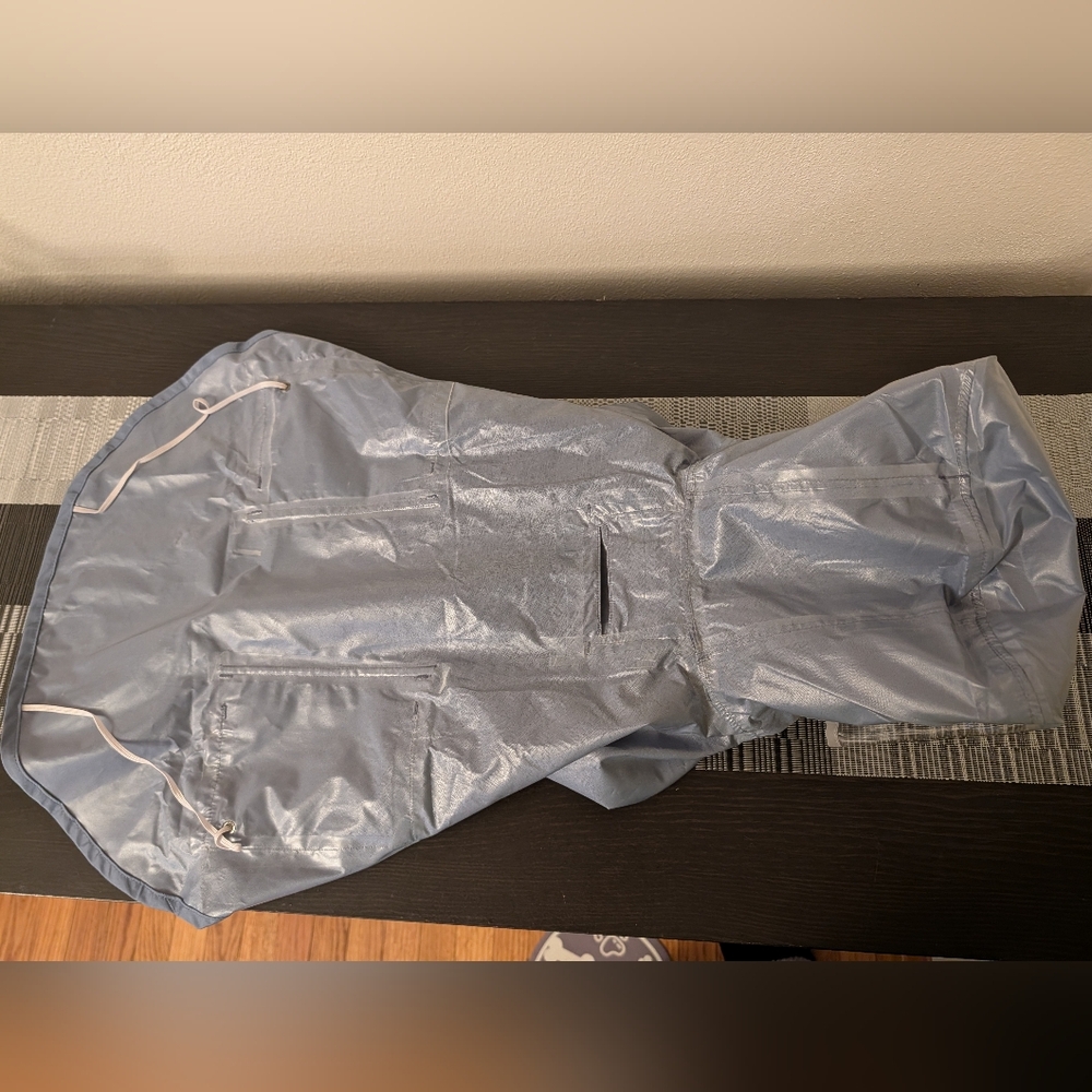 Puppy Dog Hooded Blue Gray Raincoat Xl Sized - Picture 6 of 9